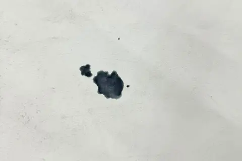 Macchie scure su tessuto bianco, un esempio di come togliere la muffa dalla pelle.