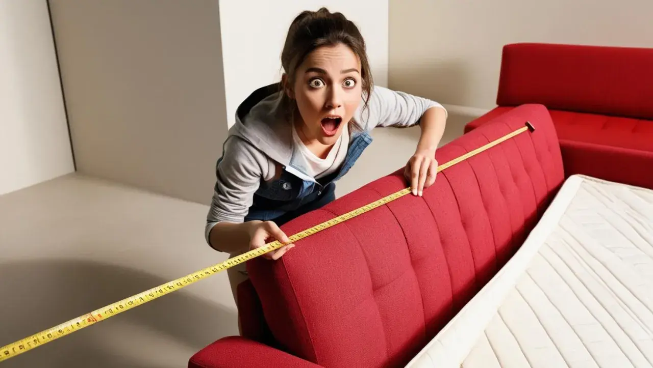 Sorpresa! Misura la lunghezza del divano letto aperto, forse per capire se ci sta il materasso.