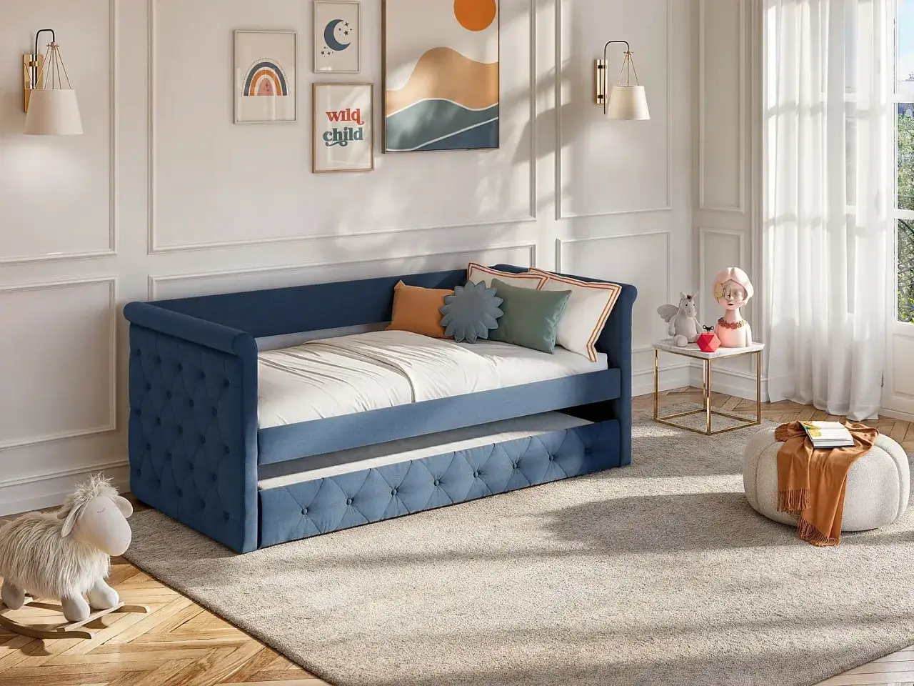 Divano fai da te con letto singolo estraibile, perfetto per accogliere amici o per un riposino.